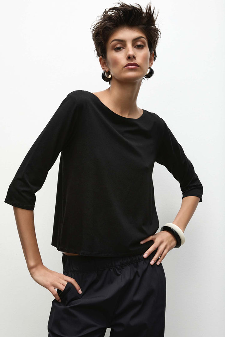 Relaxed Boat Neck in Black