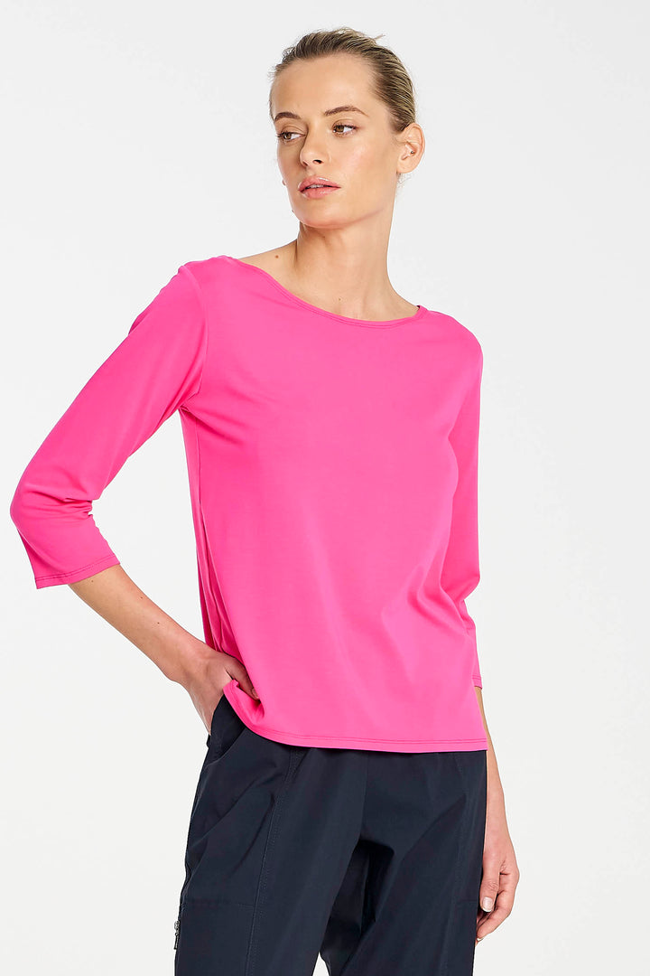 Relaxed Boat Neck in Hot Pink