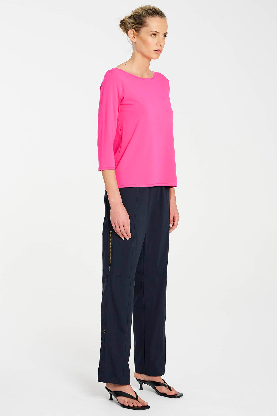 Relaxed Boat Neck in Hot Pink