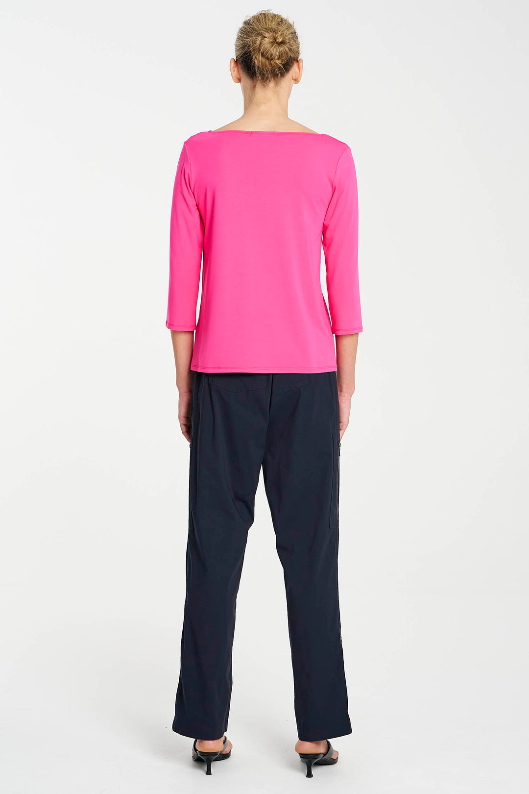 Relaxed Boat Neck in Hot Pink