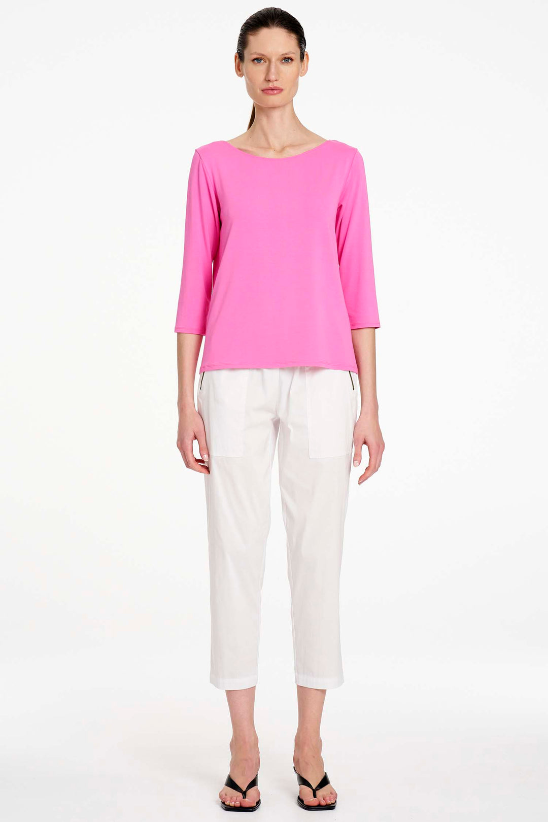 Relaxed Boat Neck in Vivid Pink