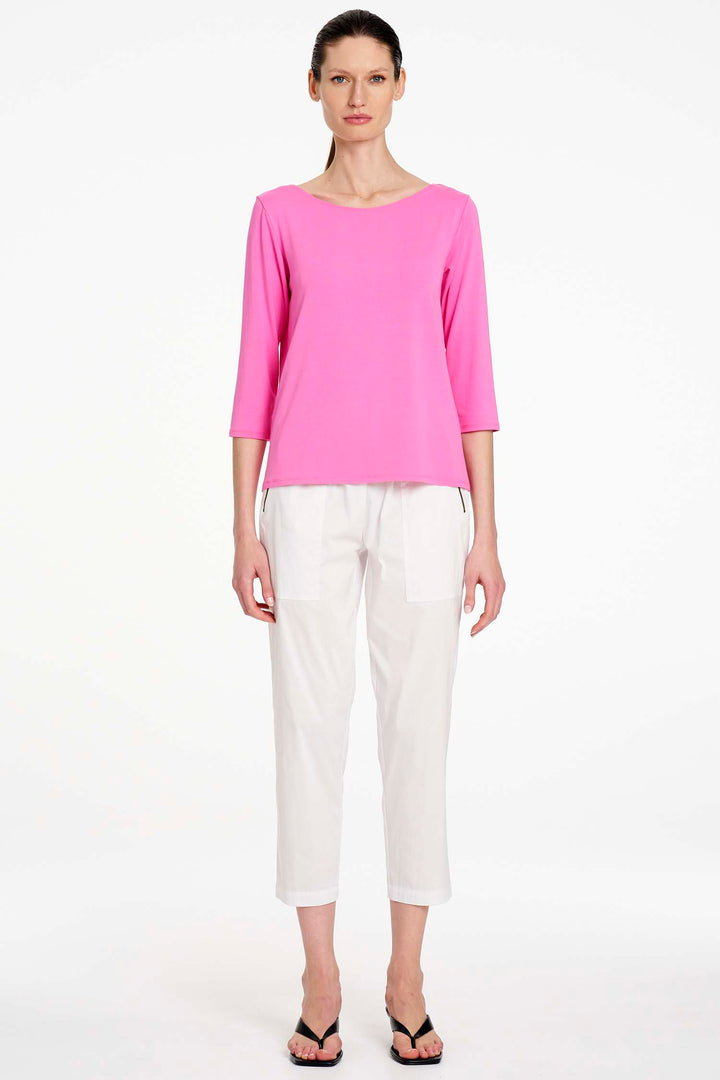 Relaxed Boat Neck in Vivid Pink
