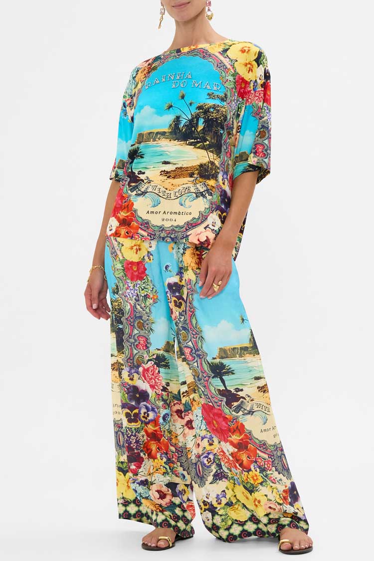 Relaxed Body and Sleeve Tee in Bathing Bombshell