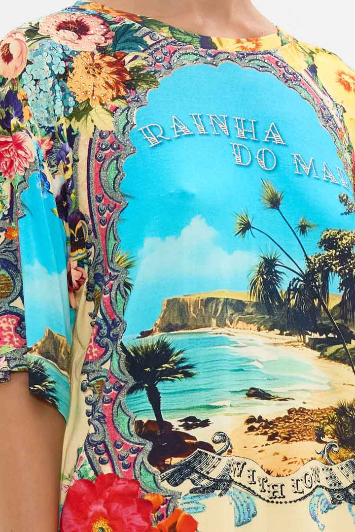 Relaxed Body and Sleeve Tee in Bathing Bombshell