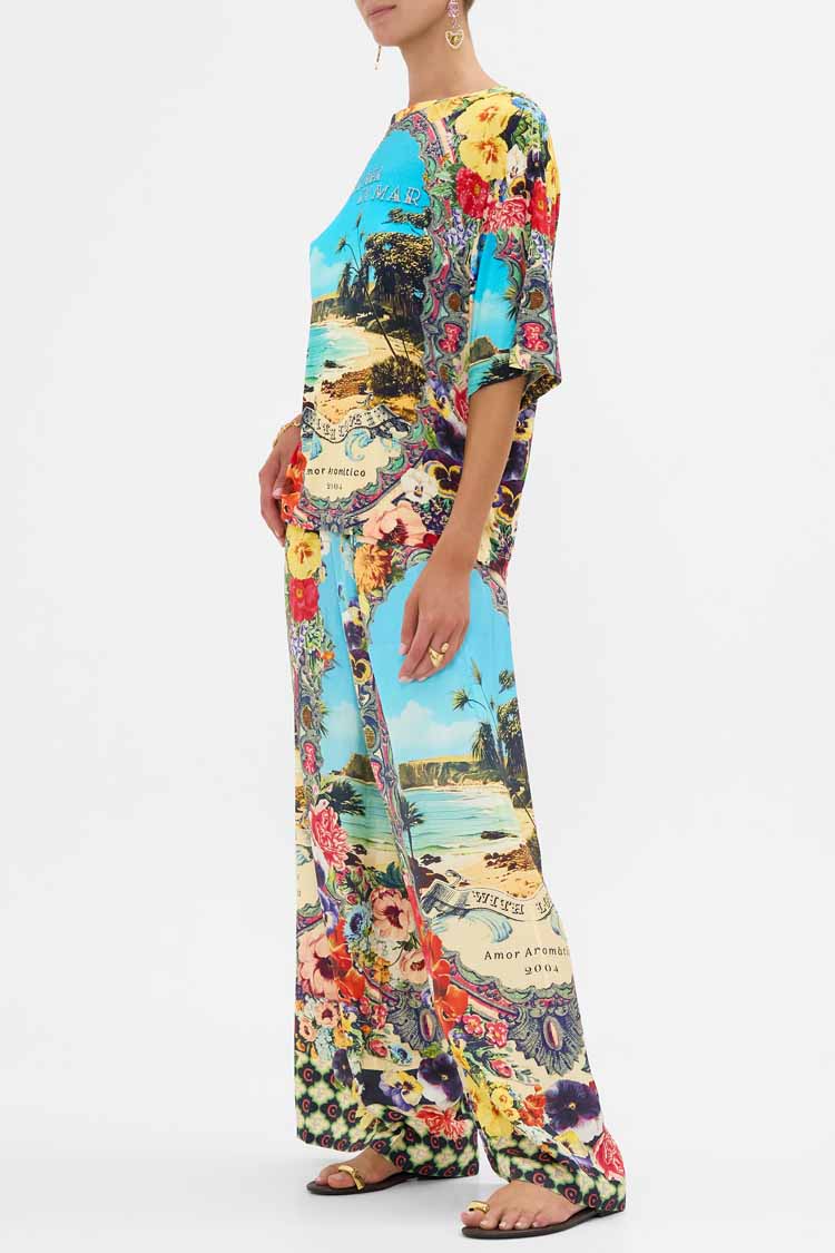 Relaxed Body and Sleeve Tee in Bathing Bombshell