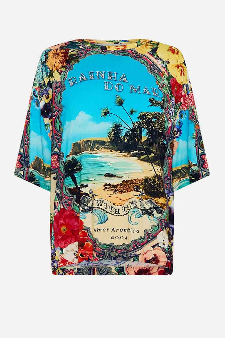 Relaxed Body and Sleeve Tee in Bathing Bombshell
