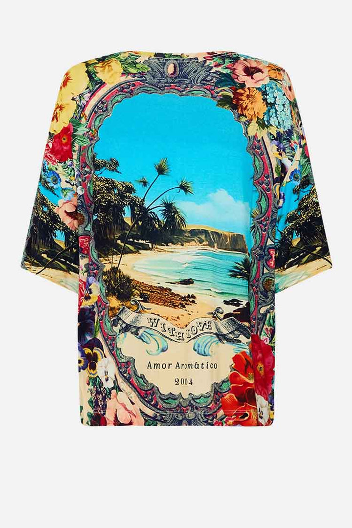 Relaxed Body and Sleeve Tee in Bathing Bombshell