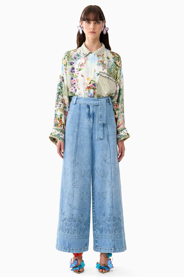 Relaxed Collared Shirt with Pocket in Art For The Empress