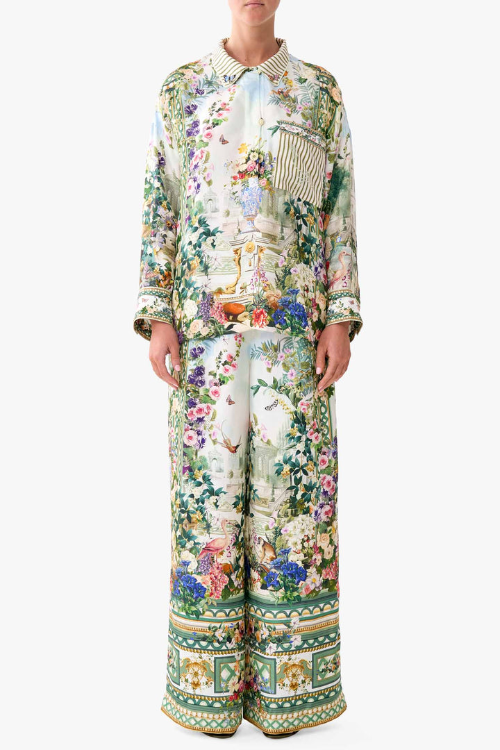 Relaxed Collared Shirt with Pocket in Art For The Empress