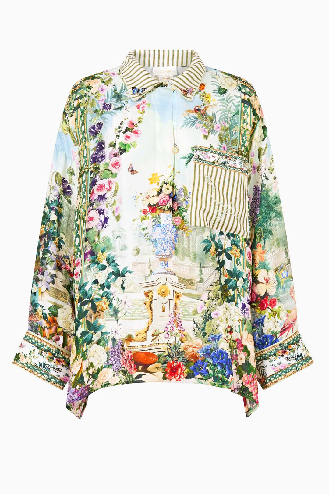 Relaxed Collared Shirt with Pocket in Art For The Empress