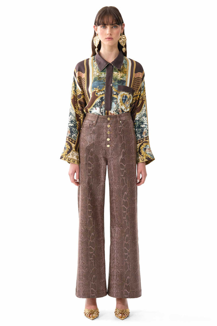 Relaxed Collared Shirt with Pocket in Animals In The Palace