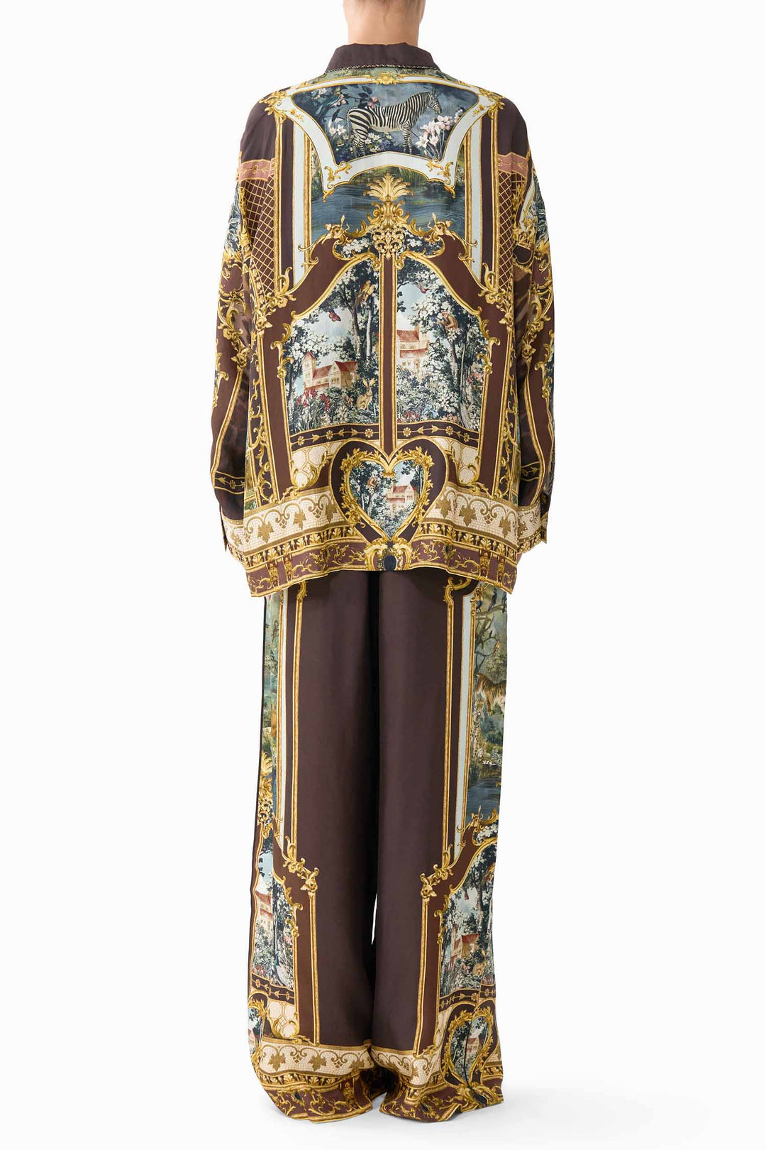 Relaxed Collared Shirt with Pocket in Animals In The Palace