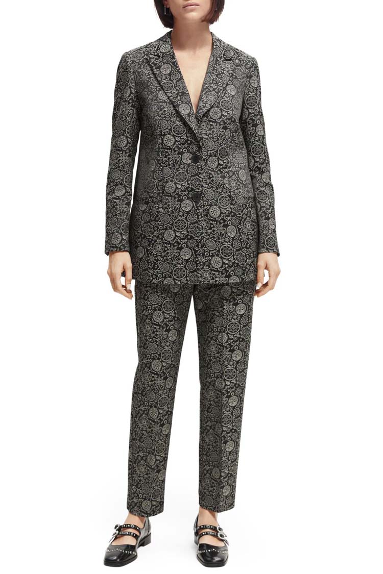 Relaxed Fit Jacquard Blazer in Planetary Icons | FINAL SALE