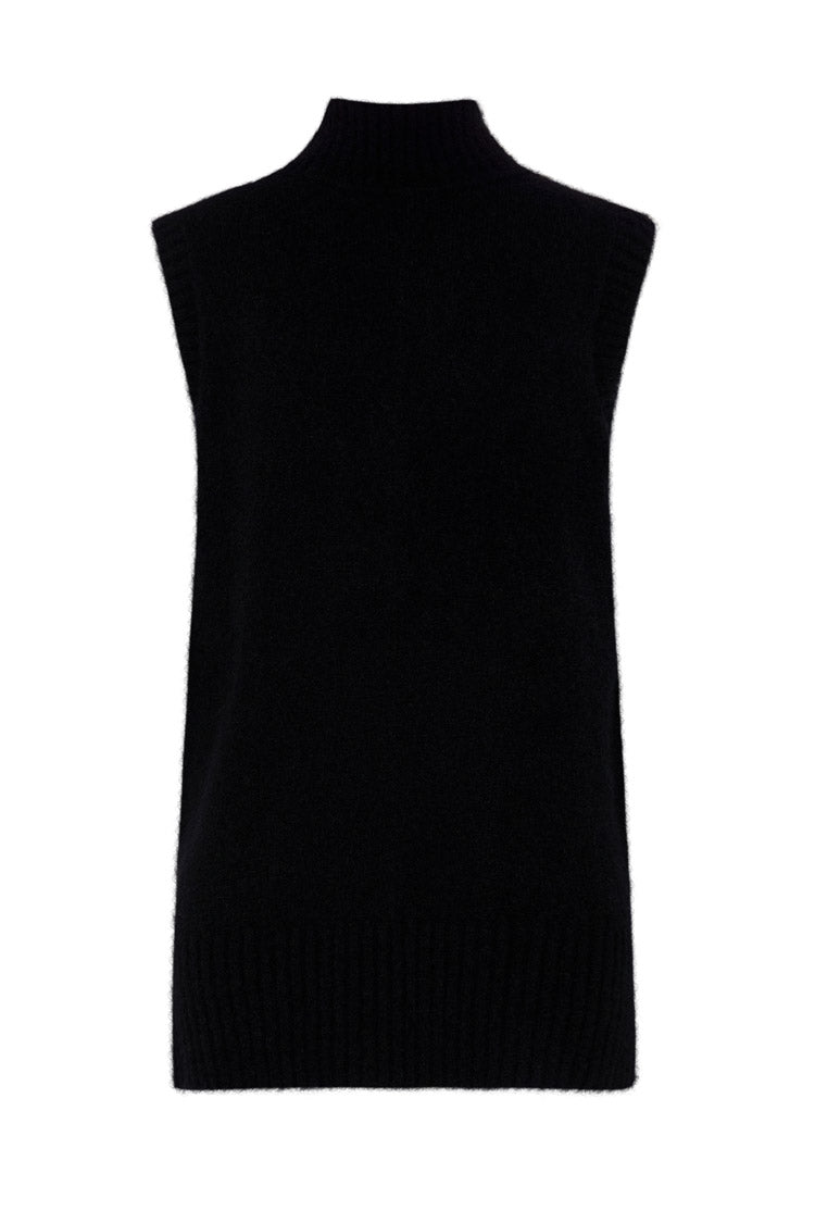 Relaxed Sleeveless Turtleneck Knit Top in Amsterglam | FINAL SALE