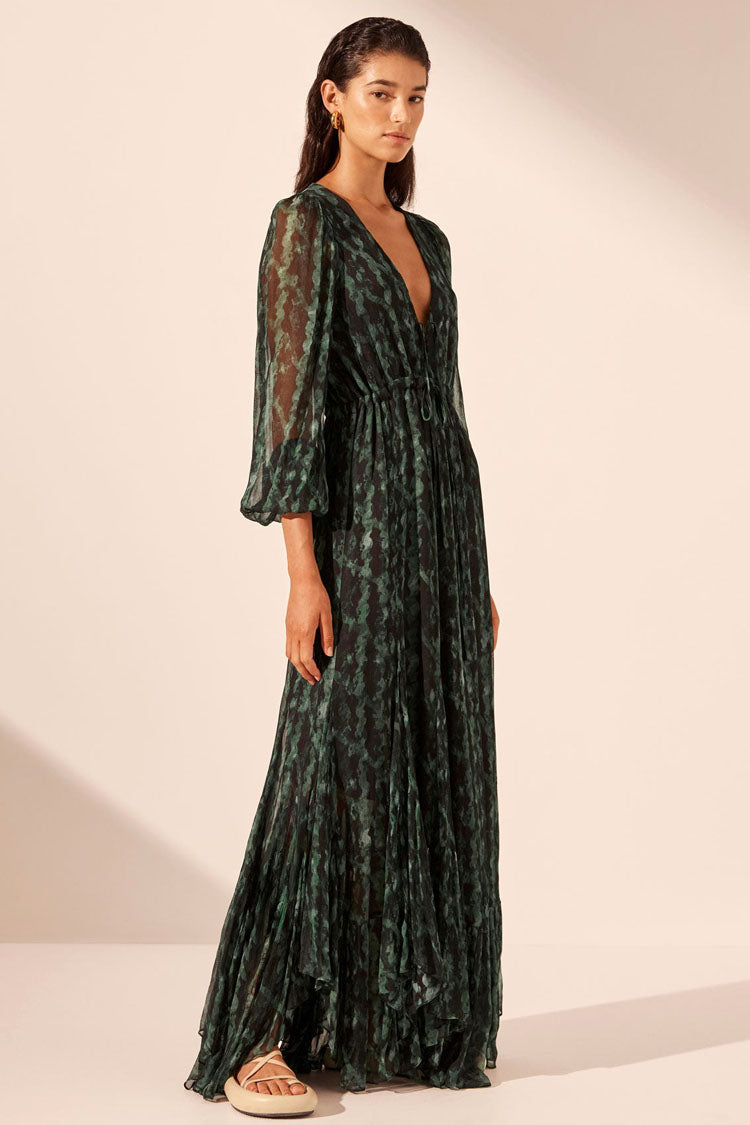 Remi Lace Front Maxi Dress in Rosemary