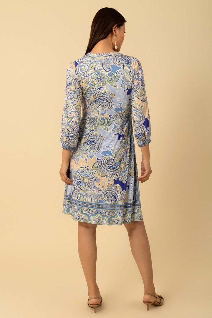 Remy V-Neck Jersey Dress in Blue
