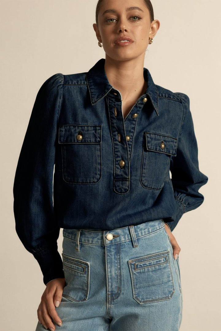 Resonate Top in Dark Denim