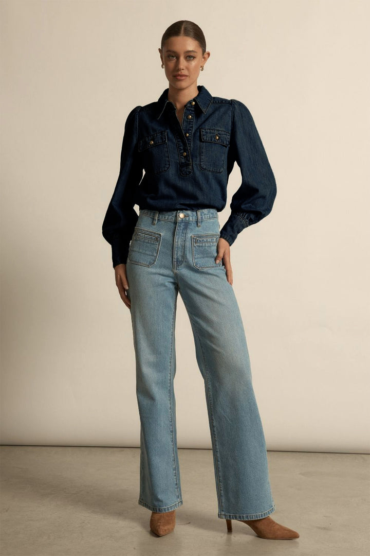 Resonate Top in Dark Denim