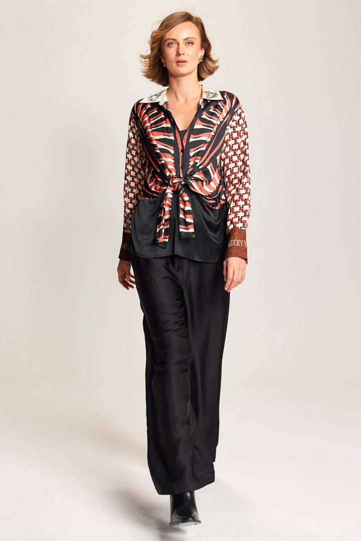 Reyna Tie Waist Shirt in Rodeo