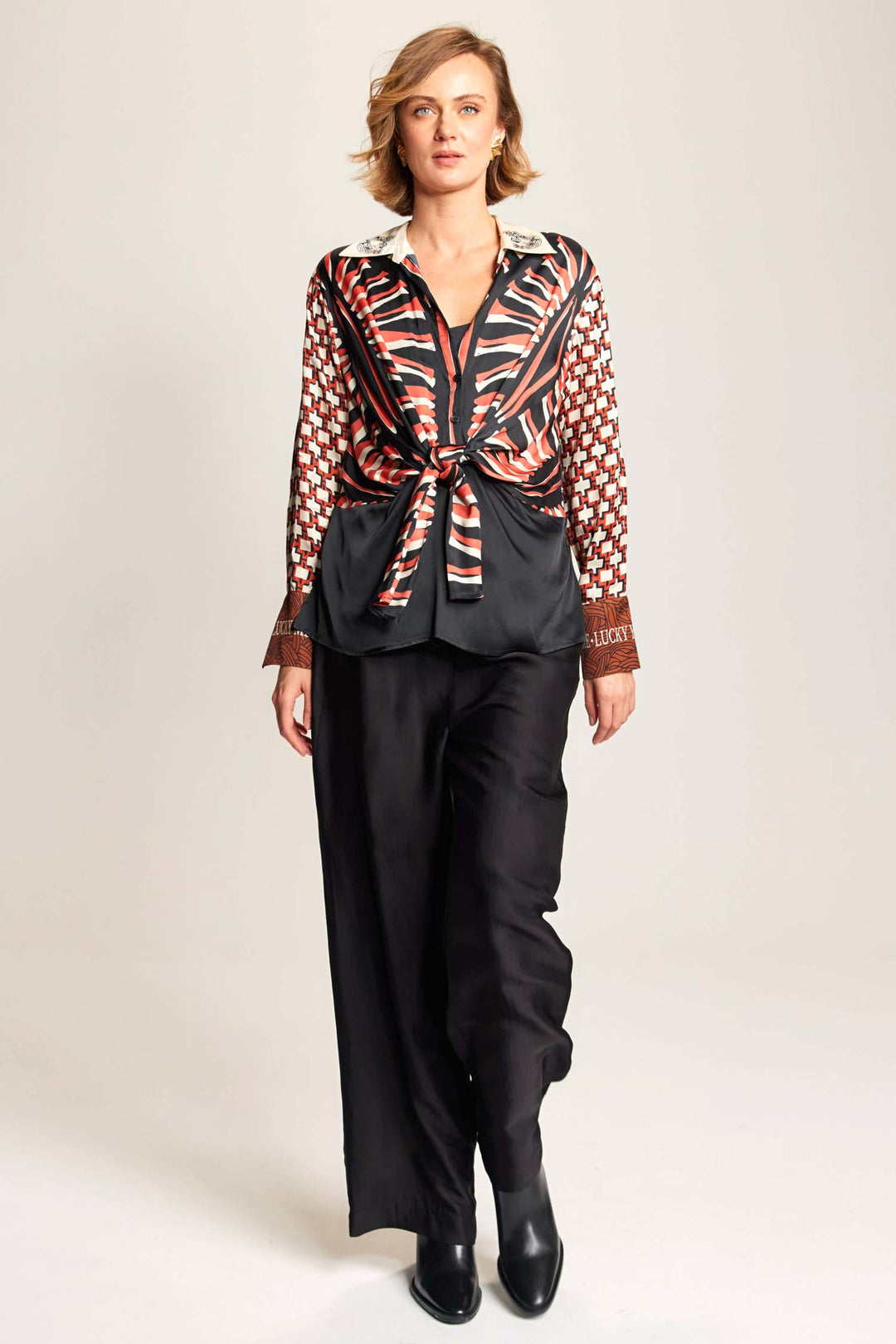 Reyna Tie Waist Shirt in Rodeo