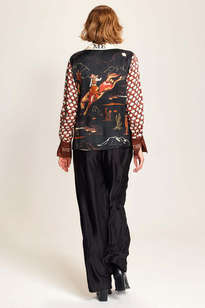 Reyna Tie Waist Shirt in Rodeo