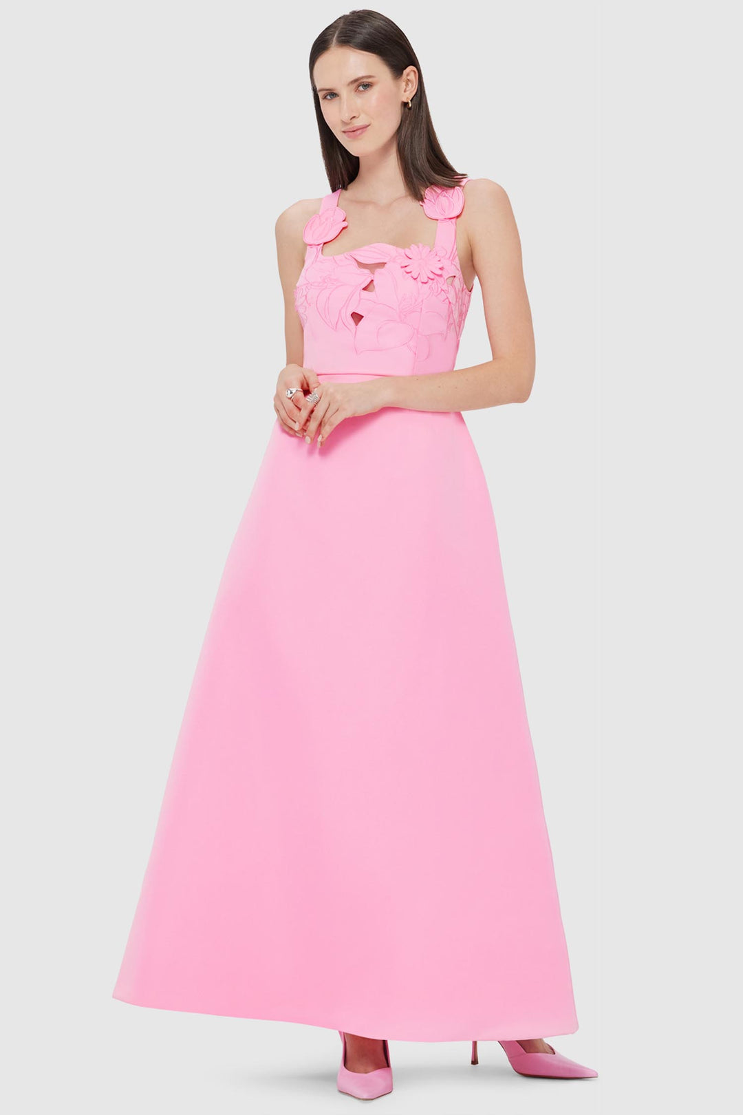 Rianne Applique Maxi Dress in Baby Pink