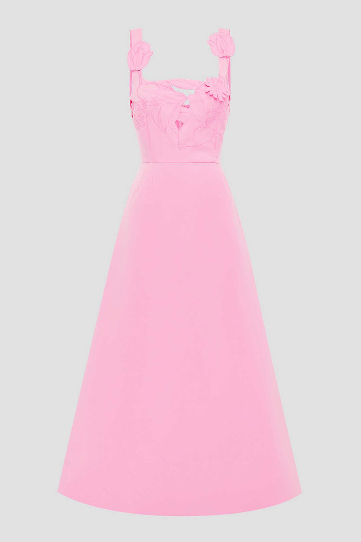 Rianne Applique Maxi Dress in Baby Pink