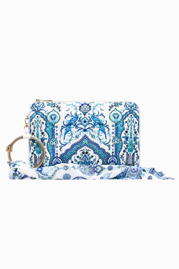 Ring Scarf Clutch in Isnik Lullaby