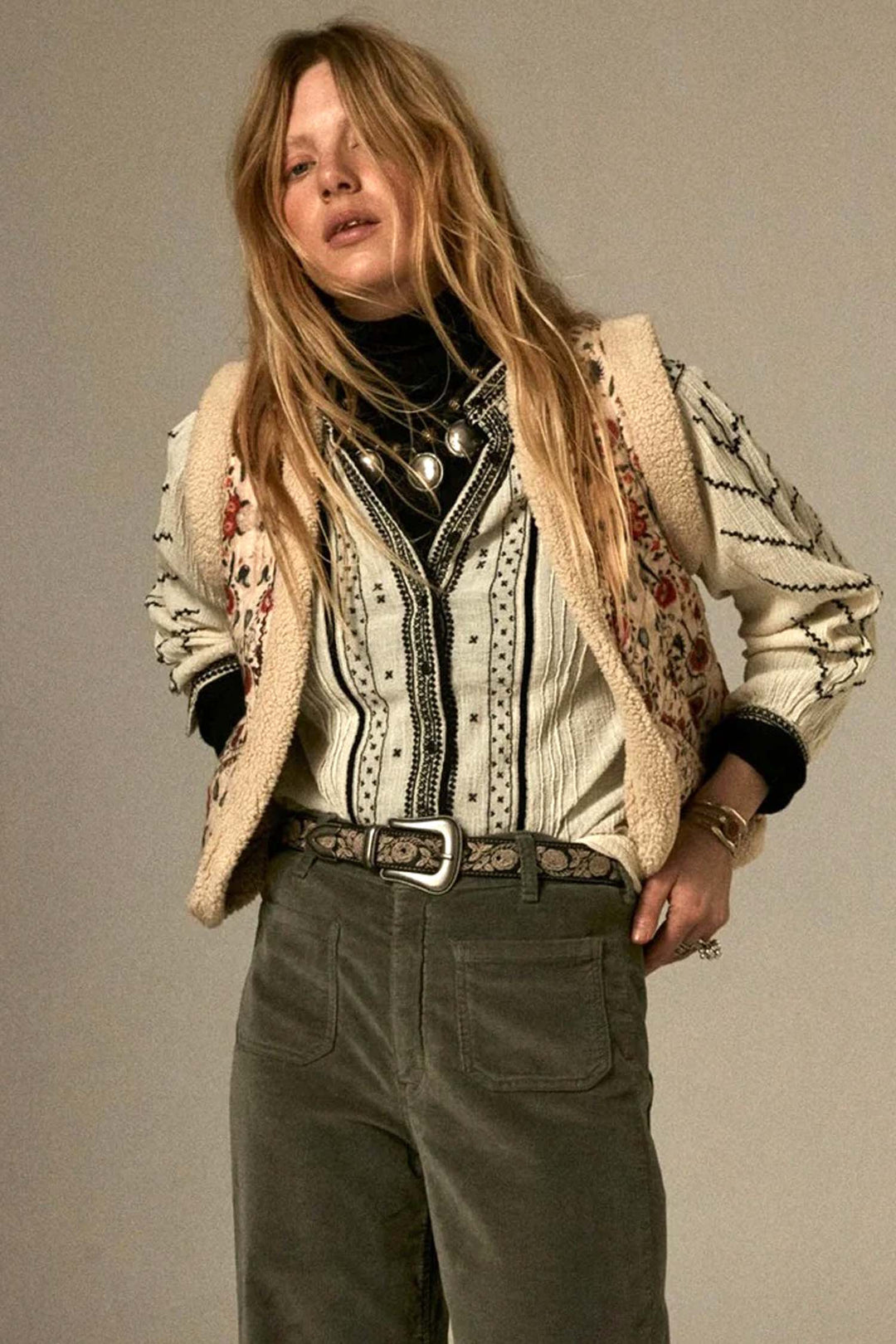 Ringo Petit Croix Blouse in Ivory