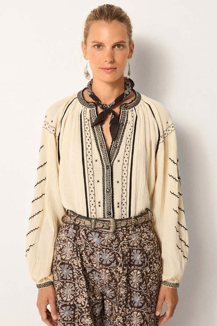 Ringo Petit Croix Blouse in Ivory