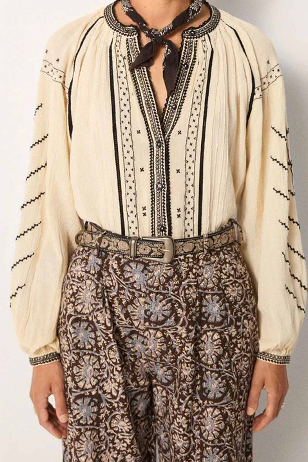 Ringo Petit Croix Blouse in Ivory