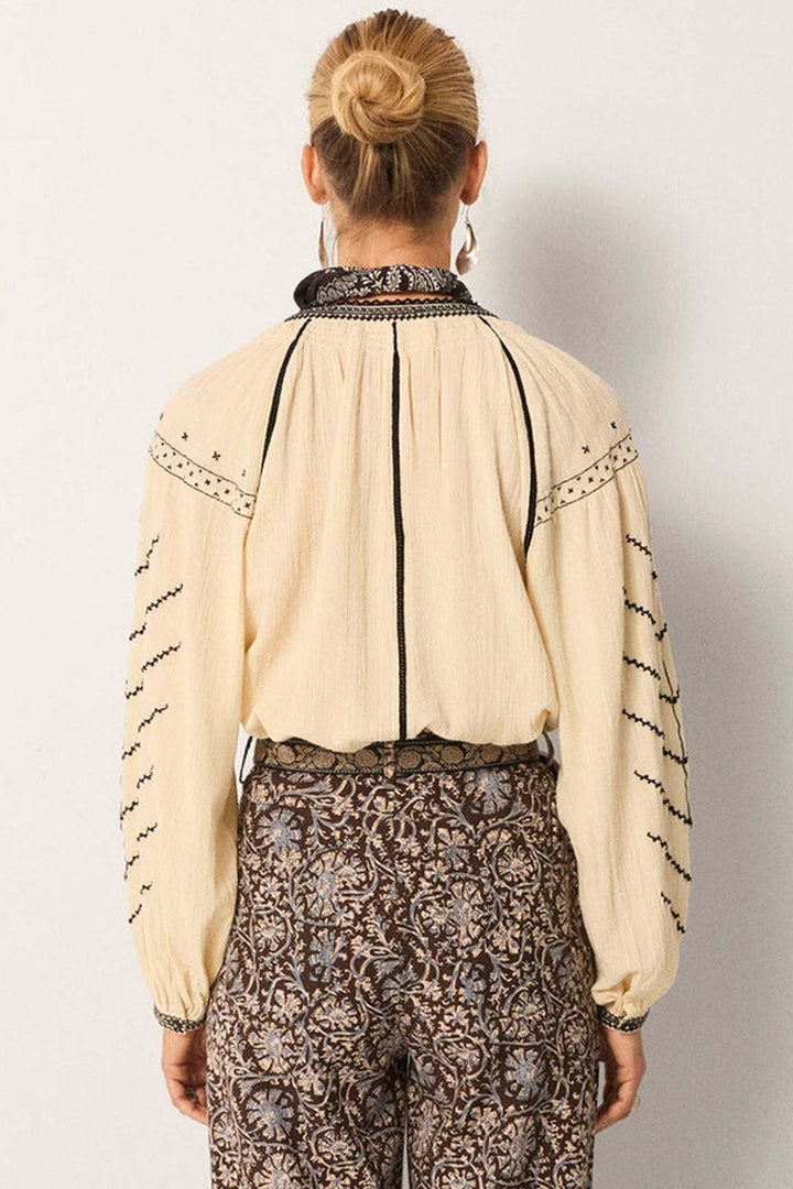 Ringo Petit Croix Blouse in Ivory