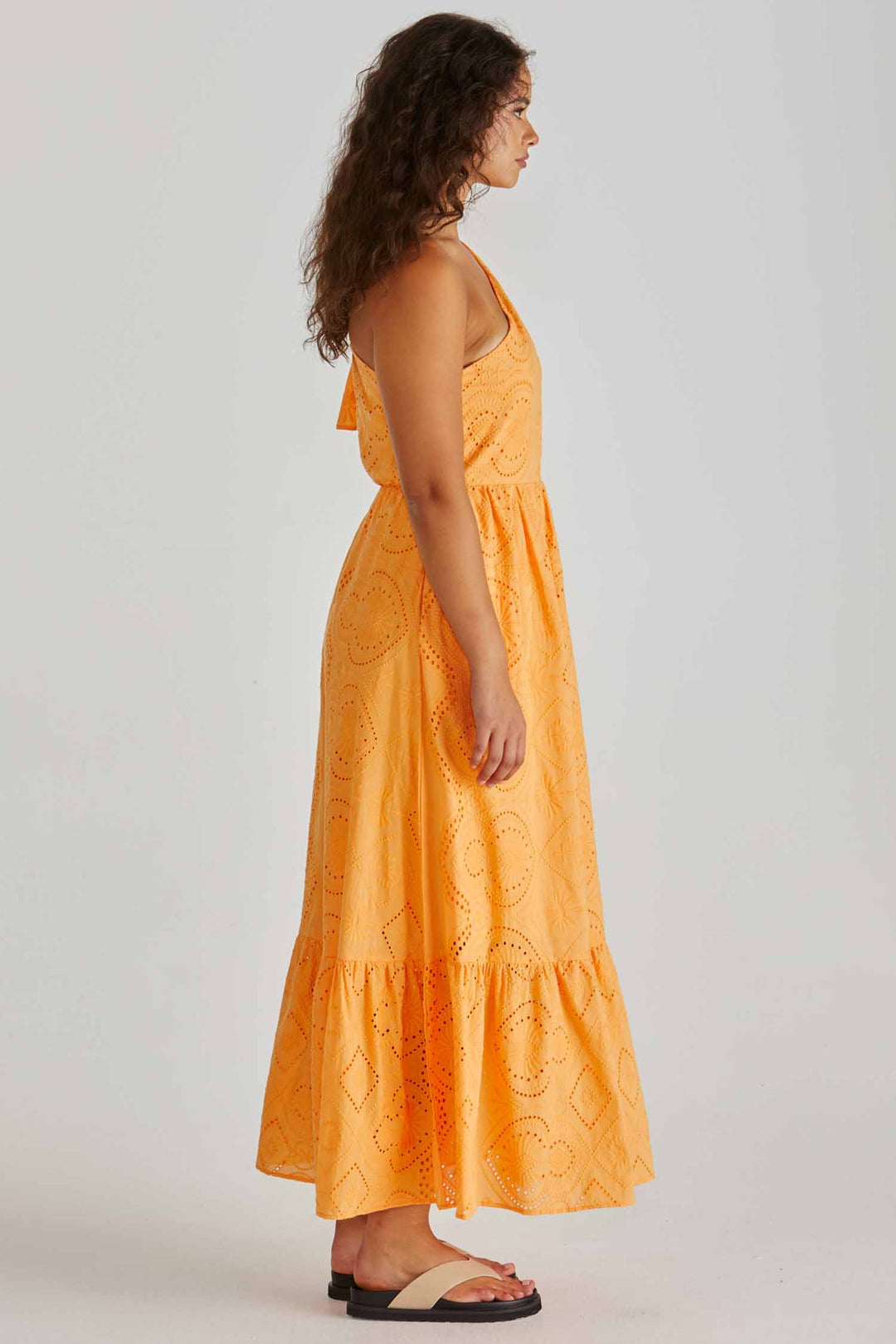 Riva One Shoulder Maxi Dress in Orange