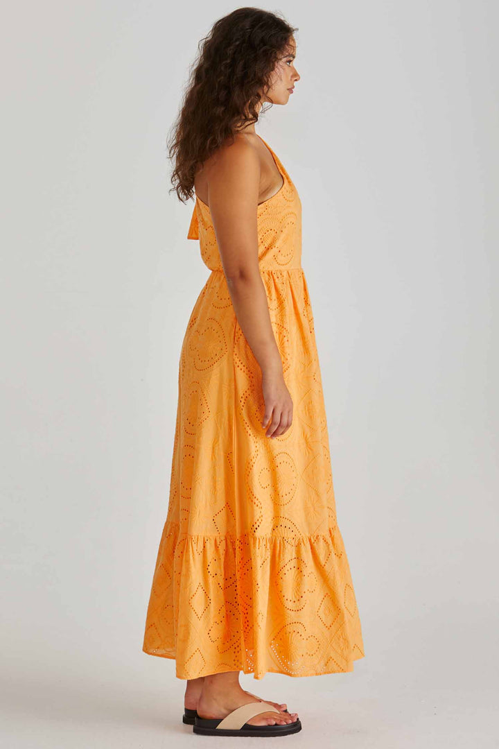 Riva One Shoulder Maxi Dress in Orange
