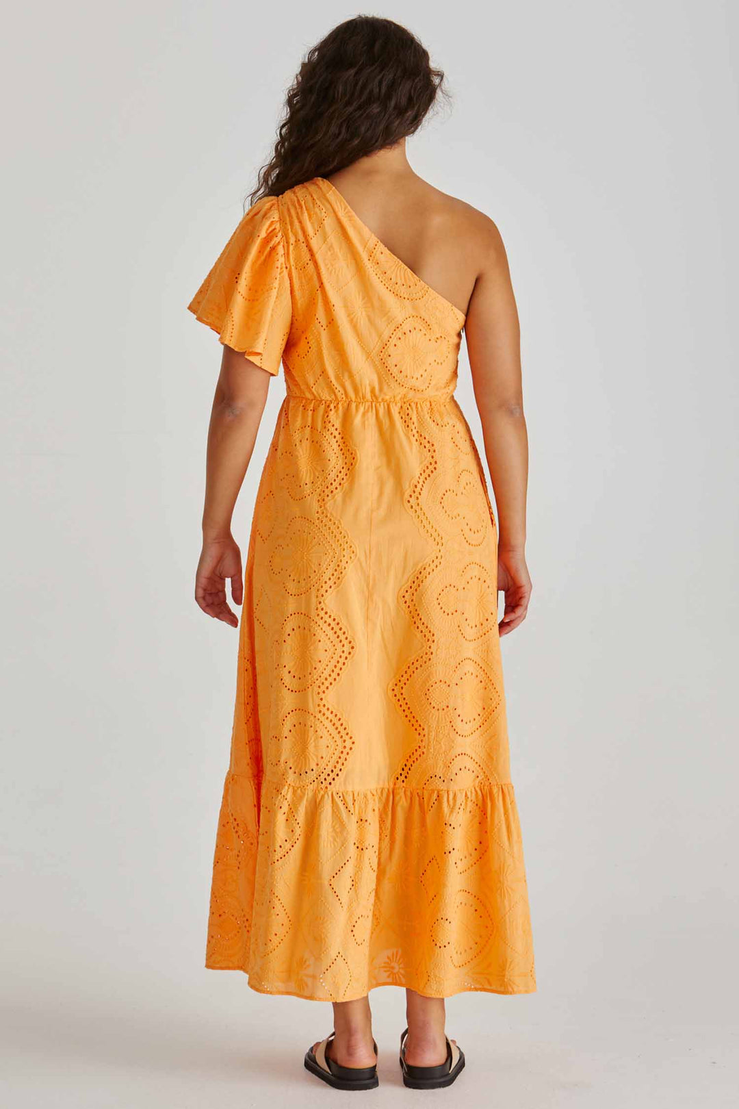 Riva One Shoulder Maxi Dress in Orange