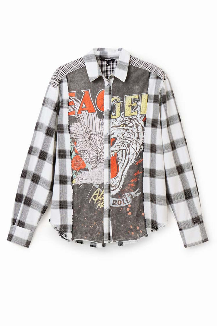Rocker Patchwork Plaid Shirt
