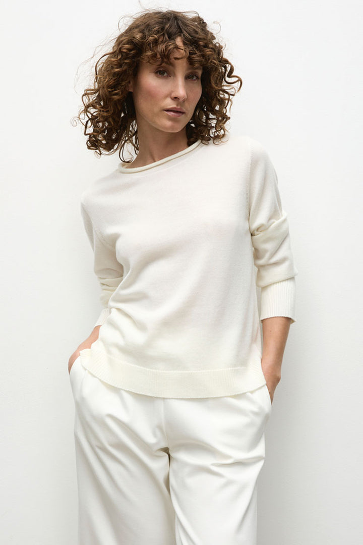Roll Sweater in Cream