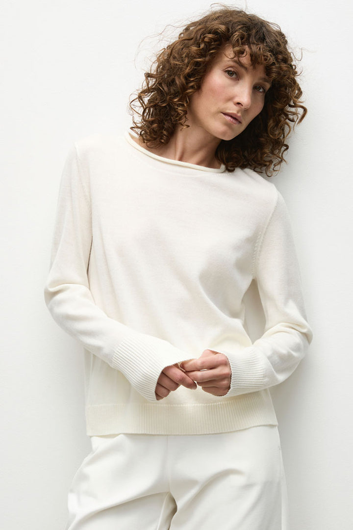 Roll Sweater in Cream