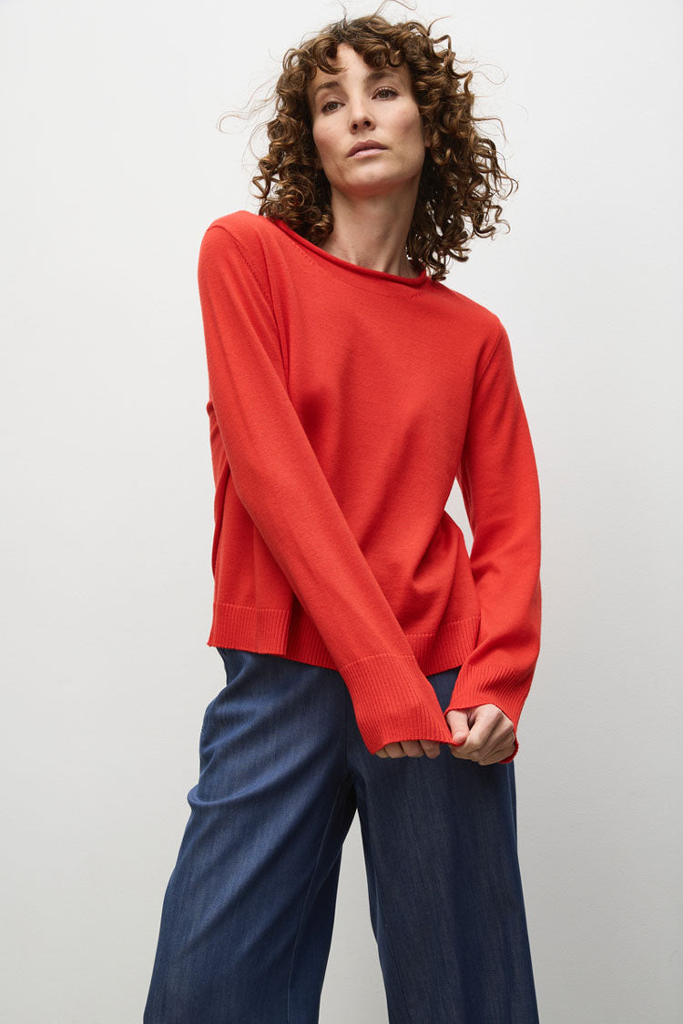 Roll Sweater in Poppy