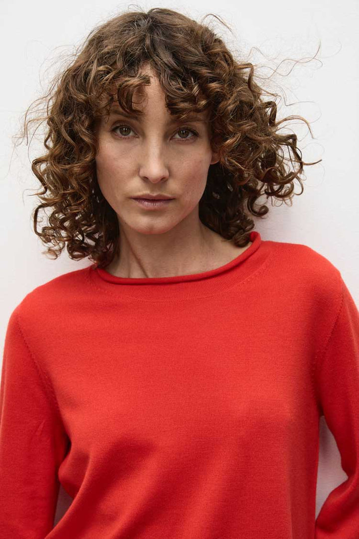 Roll Sweater in Poppy