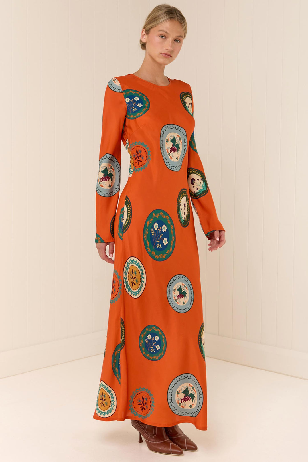 Roma Dress in Orange Plates