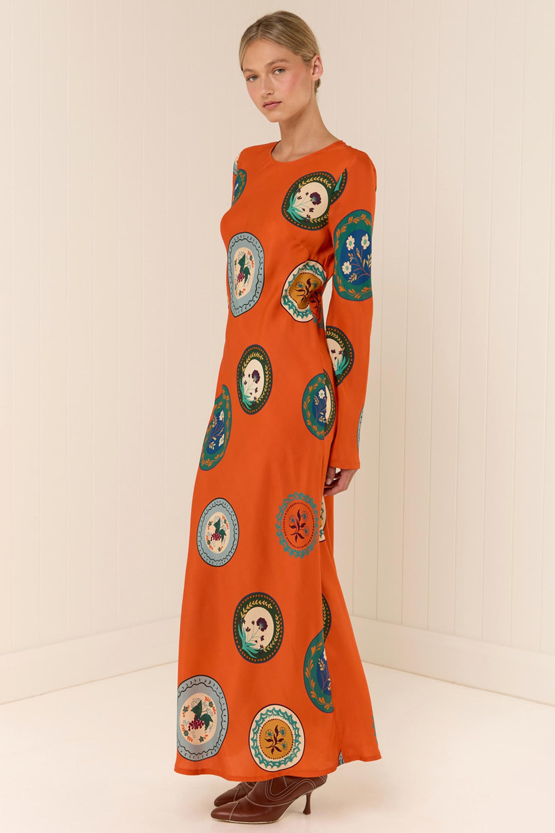Roma Dress in Orange Plates