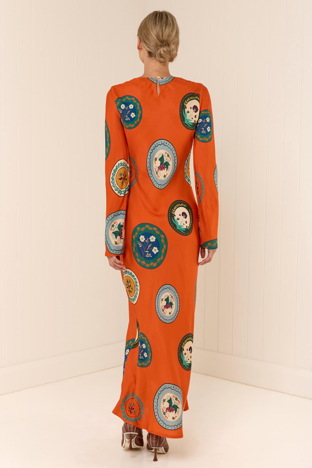 Roma Dress in Orange Plates