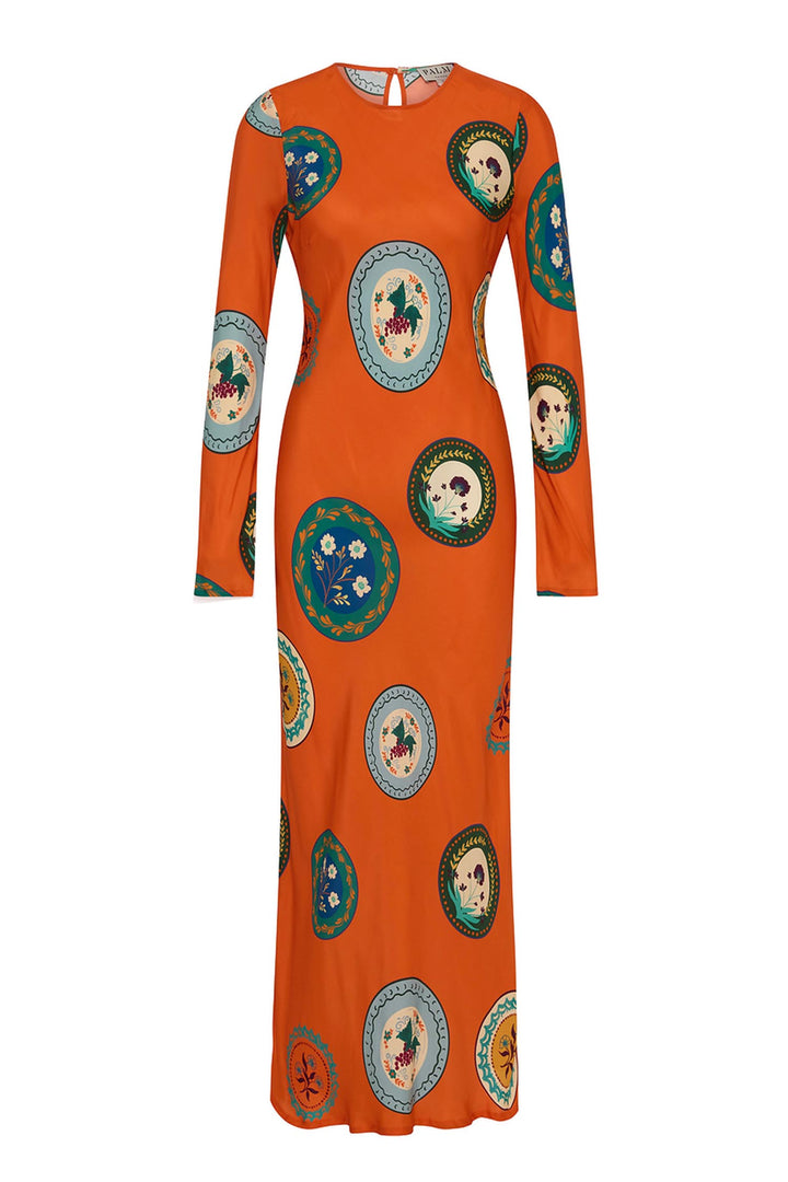 Roma Dress in Orange Plates