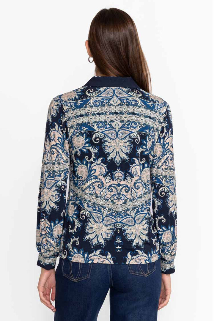Roman Paisley Janie Fav Puff LS Polo Shirt