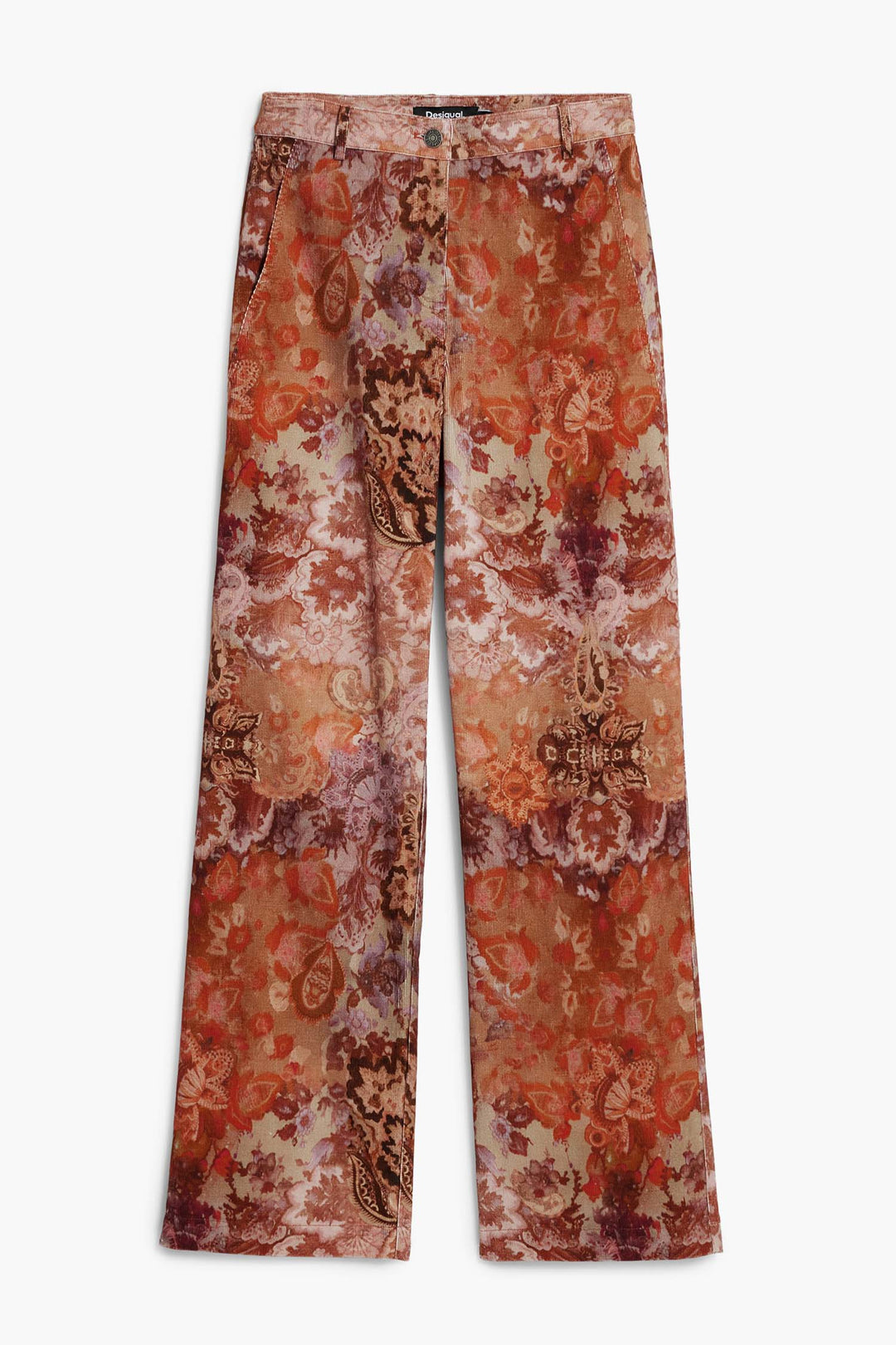 Romantica Paisley Corduroy Pant in Naranja