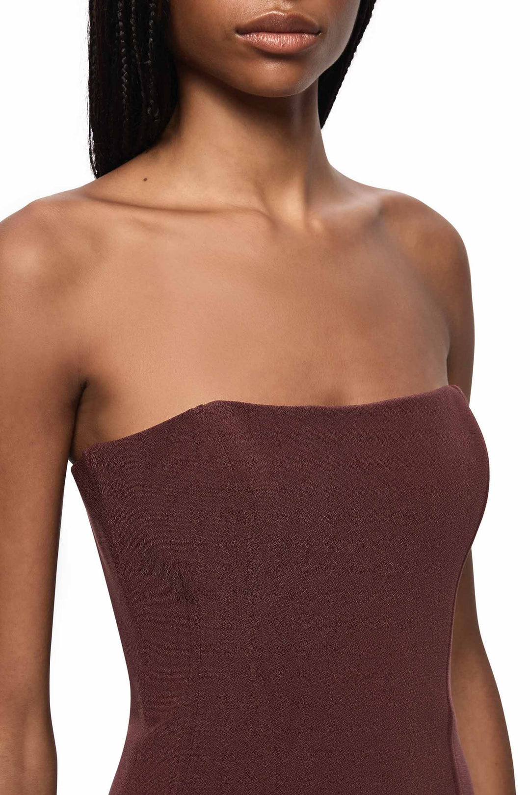 Romee Strapless Maxi Dress in Raisin