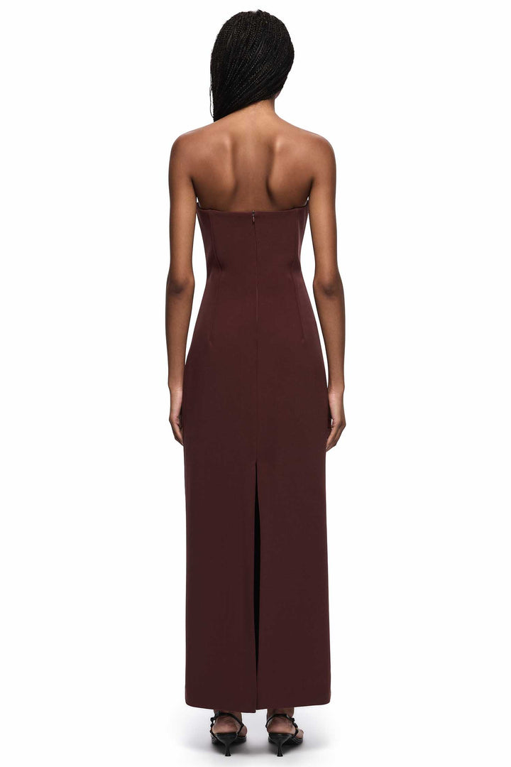 Romee Strapless Maxi Dress in Raisin