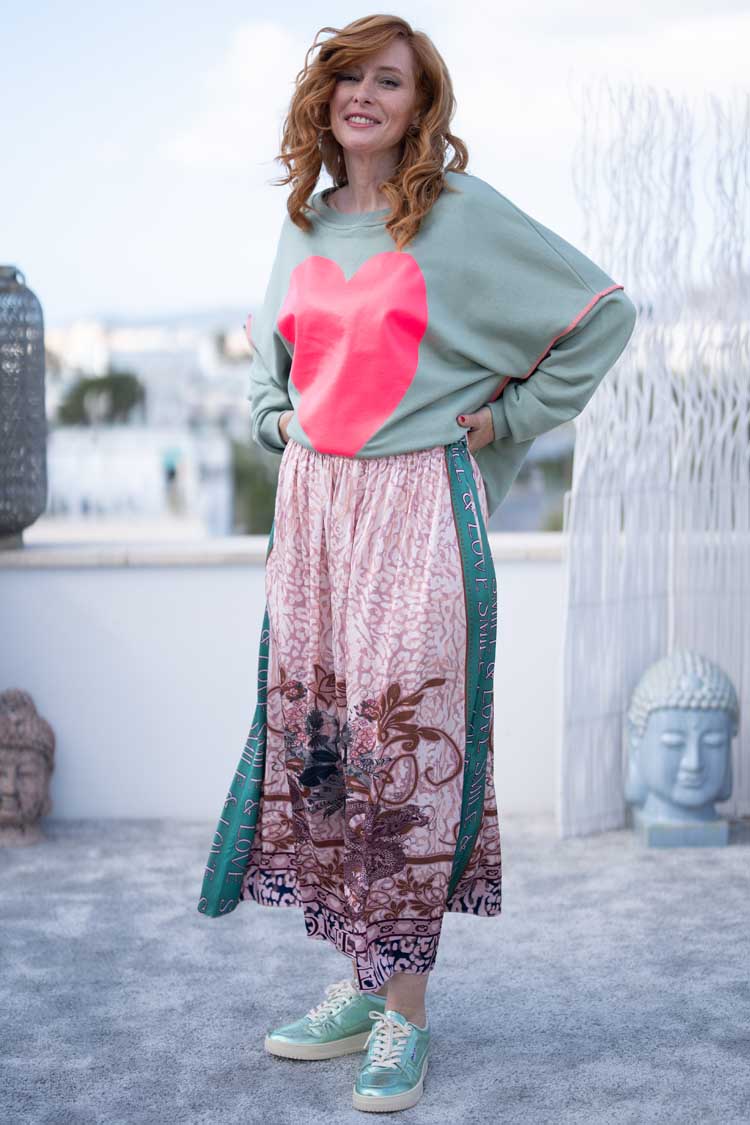 Rose Leo Maxi Skirt