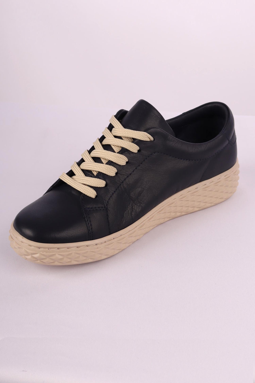 Rose Leather Sneaker in Navy